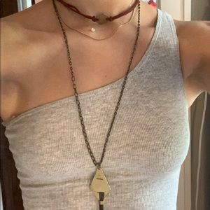 Double chain, choker necklace